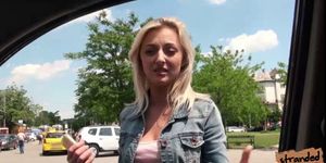 Teen Katy picked up and fuck her big ass on strangers c