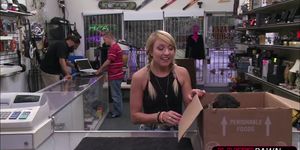 Gorgeous and blonde woman walks in to sell puppies and 