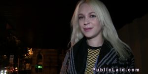 Sexy Russian blonde has public fuck