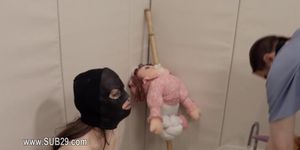 Extreme violently penetrated bdsm babe with ropes 