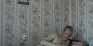 Russian old grandmother cheat with young guy