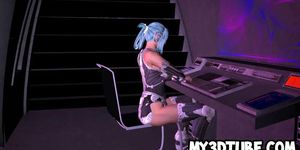 3D cartoon babe getting fucked hard by a mosnter