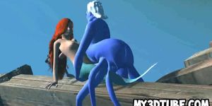 3D Little Mermaid gets fucked underwater by Ursula
