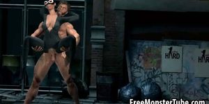 3D Catwoman getting fucked outdoors by Wolverine
