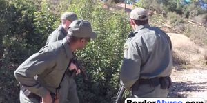 Sexy Latina teen bribes a border officer with her pussy