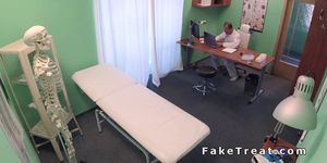 Redhead ebony fucks doctor in his office