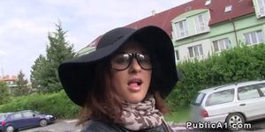 Czech beauty with big booty bangs outdoor pov