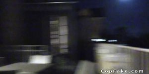 Blonde deep throats fake cop at her home