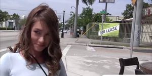 Kirsten Lee gives stranger a blowjob