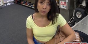 Sexy brunette woman banged by pawn dude at the pawnshop
