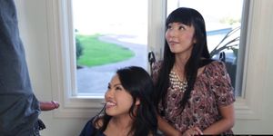 Sexy Asians Cindy and Marica love huge hard cock