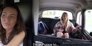 Small tits blonde lesbo licks taxi driver