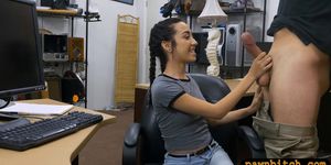 Teen cutie screwed by nasty pawn keeper at the pawnshop