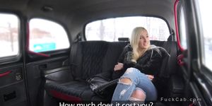 Shaved cunt busty blonde banged in taxi