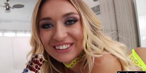 Sultry blonde babe Natalia Starr butt plugged and analy