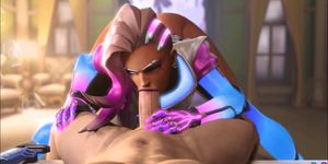 Cute sexy Sombra gets rammed in her mouth and tight pus