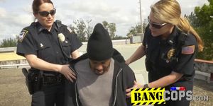 Black guy pounding hot cops outdoors