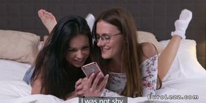 Lesbian eats girlfriends hairy pussy
