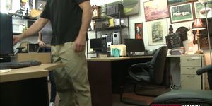 Bubbly hot babe ends up fucking Shawn in his office