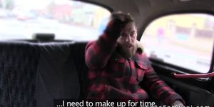 Bearded dude seduces female fake taxi driver