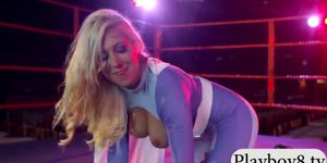 Huge breasts cosplayer banged by big cock in the ring