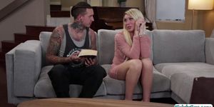 TS Aubrey Kate loves sucking and riding tattooed guy Ru