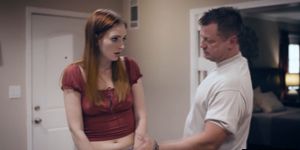 Pregnant redhead teen give bj and fucks her bfs dad for