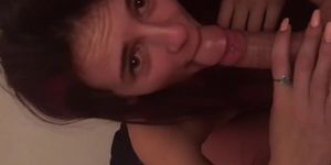 Hot teen slut sucks and rides stranger and gets facial