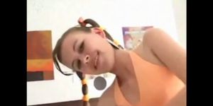 Budding Teen In Pigtails Gets Naughty