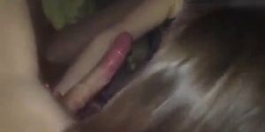 Russian girl sucks on his big skinny cock and swallows 