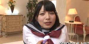 Skilled ai uehara cums from meat licking
