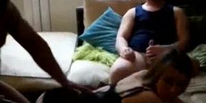 Cute big tit wife brings a friend home for her hubby