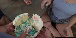 Teen Jane Wilde and her BFFs hold a gender reveal party
