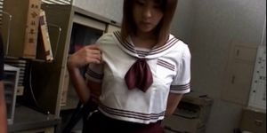 Jap girl in uniform massaged erotically by horny teache