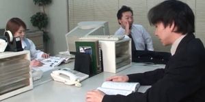 Hot Asian office babe taken by force and gangbanged at 