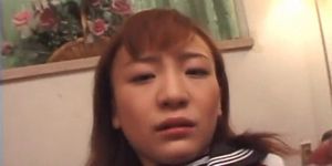 Petite jap girl in school uniform taking cock hard and 