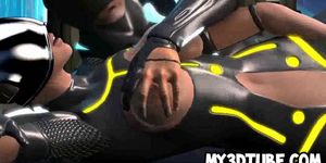 Foxy 3D Tron babe getting fucked on a motorcycle