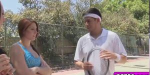 Gorgeous and hot tennis player gets fucked hard by her 