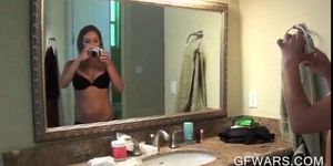 POV hot girlfriend in lingerie giving her best blowjob