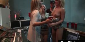 blonde party sluts tease the guys