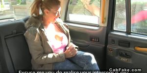 Bbw with huge tits banged in fake taxi in public