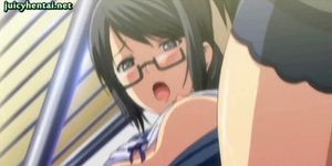 Anime with glasses gets laid doggy