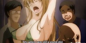 Busty japan anime vibrating her ass and wetpussy