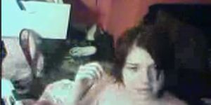 Brunette cutie on webcam