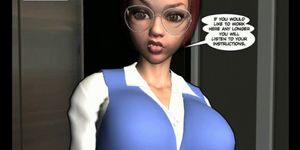 3d comic office girl with bigboobs