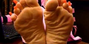 Long Red Toenails: sole view