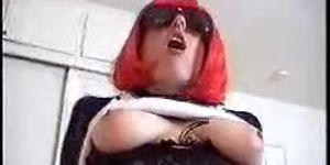 Amateur with red wig