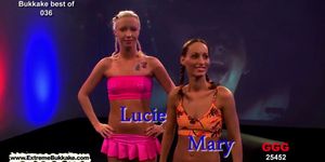 Blonde and brunette babes Lucie and Mary are on their k