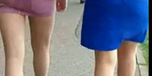 Candid #43 Girl with nice legs in pink mini skirt