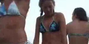 Bikini Teens Dance In Public